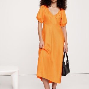 Banana Republic Vibrant Orange Midi Dress